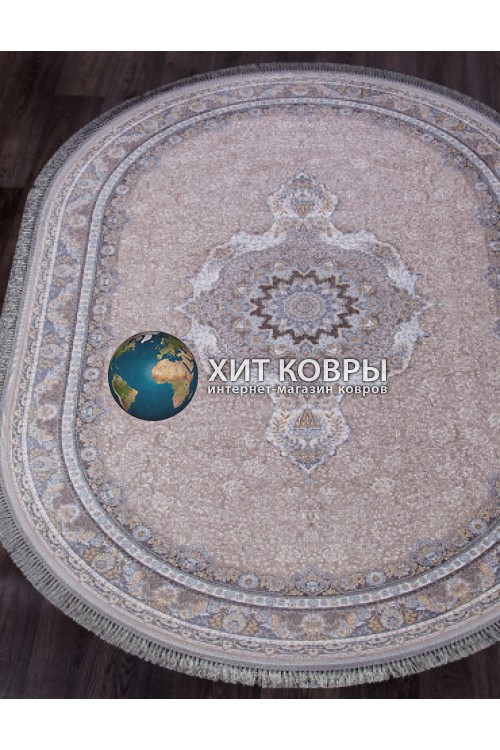 Иранский ковер Shahname 1200 252 Светло-серый овал